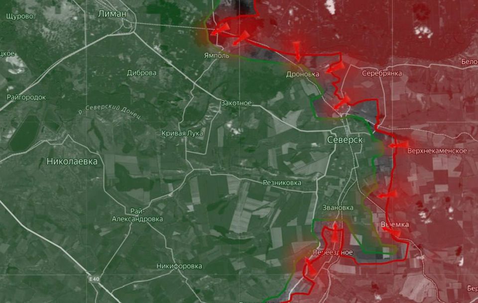 «На Северском направлении продолжаются бои за населенные пункты Дроновка и Ямполь