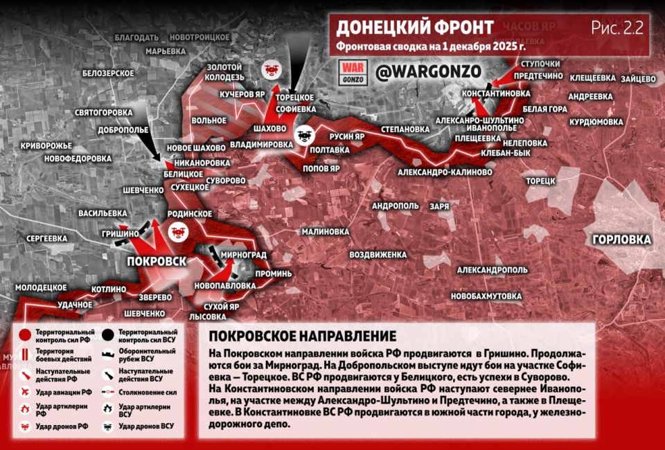 WarGonzo: Фронтовая сводка на утро 01.12.25 WarGonzo: Фронтовая сводка на утро 01.12.25